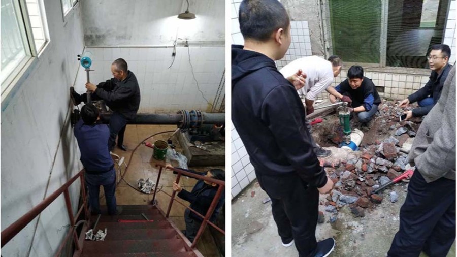 璧山区水利局插入式AK在线安装现场